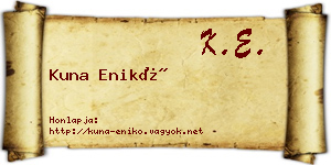 Kuna Enikő névjegykártya